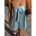 Women's Bandeau Dress with Lace Detail