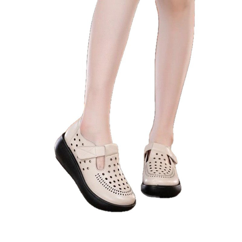 Women's Breathable Clogs with Side Hook-and-Loop Closure and Perforated Design