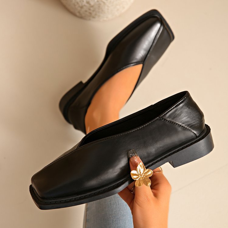Women's Square Toe Ballet Flats with Non-Slip Sole