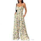 Women's Elegant Geometric Print Wide-Leg Jumpsuit