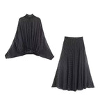 Women's Maxi Skirt with Elegant Polka Dot Pattern and Flowing Cut