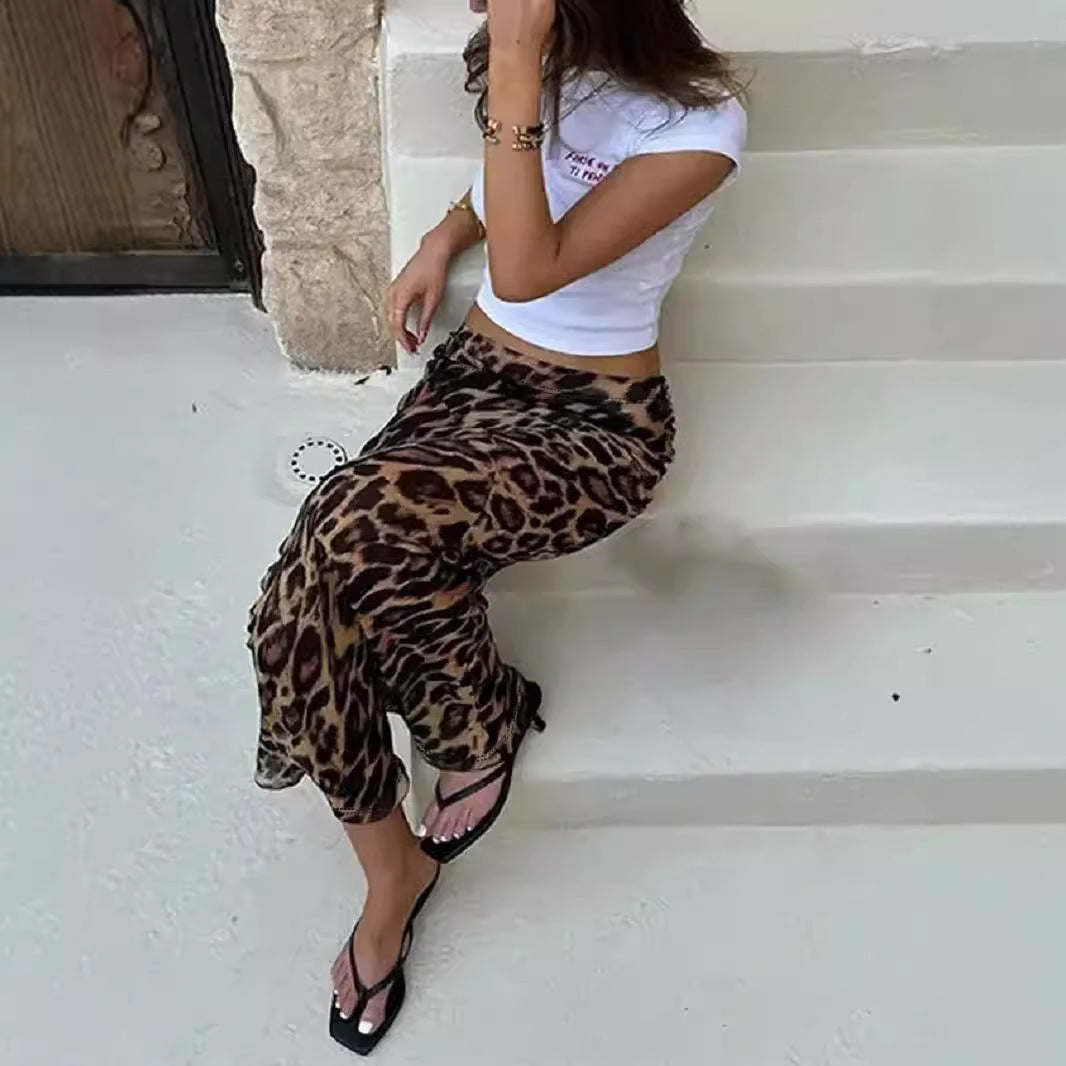Women's Animal Print Maxi Skirt with High Waist