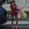 Short Jumpsuit with Puff Sleeves and Fitted Cut