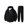 Women's Fleece Cable Knit Loungewear Set with Half-Zip Hoodie and Joggers