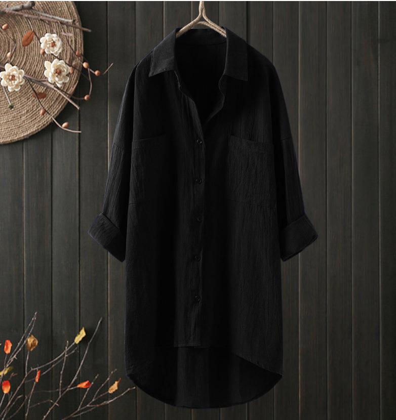 Casual Long-Sleeve Button-Down Blouse
