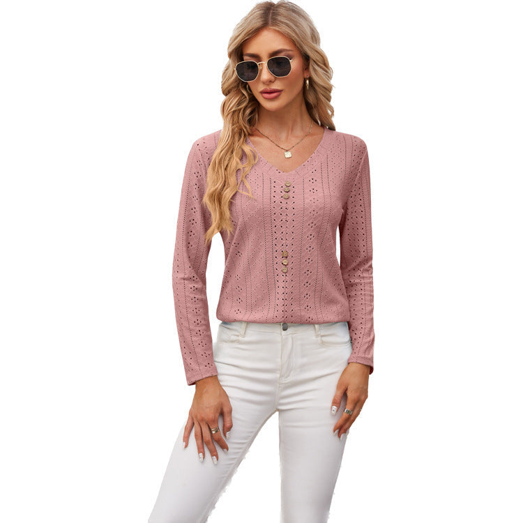 Women's Airy Blouse with Button Details