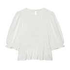 Women's Blouse with Ruffles and Balloon Sleeves