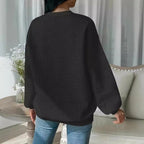 Women's Casual Oversized Sweater with Textured Design