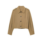 Women's Cropped Jacket with Decorative Button Details and Elegant Cut