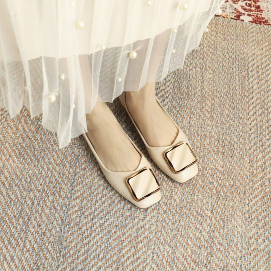 Women's Ballet Flats with Elegant Buckle Accent