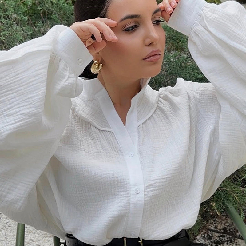 Airy Oversized Blouse with Textured Fabric
