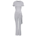 Women's Elegant Set with Form-Fitting Top and Flared Pants