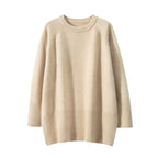 Elegant, Casual Knit Sweater with Wide Cut and Detailed Sleeves