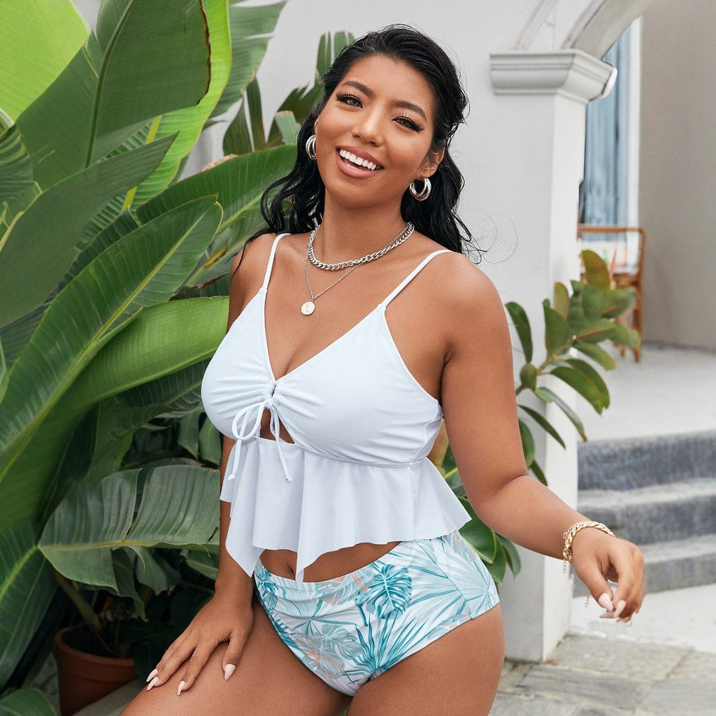 Women's Swim Set with Flowy Top and Floral Bottom
