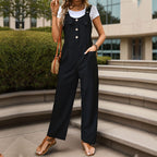 Casual Jumpsuit with Pockets and Button Details