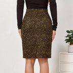 Women's Leopard Print Pencil Skirt