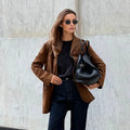 Women's Suede Blazer with Pockets