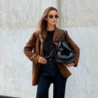 Women's Suede Blazer with Pockets