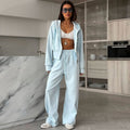 Cropped Hoodie and Wide-Leg Jogger Set