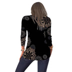 Women's Floral Blouse with V-Neck