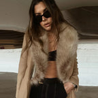 Elegant Coat with Luxury Fur Collar