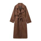 Elegant Suede Trench Coat
