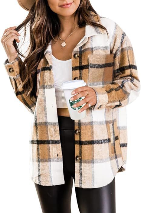 Women's Plaid Fleece Overshirt
