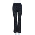 Women's Elegant High-Waisted Lace Pants with Tasteful Pattern