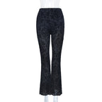 Women's Elegant High-Waisted Lace Pants with Tasteful Pattern
