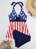 Women's Swimsuit with Fashionable Star and Stripe Pattern