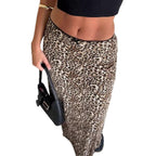 Women's Maxi Skirt with Trendy Leopard Print