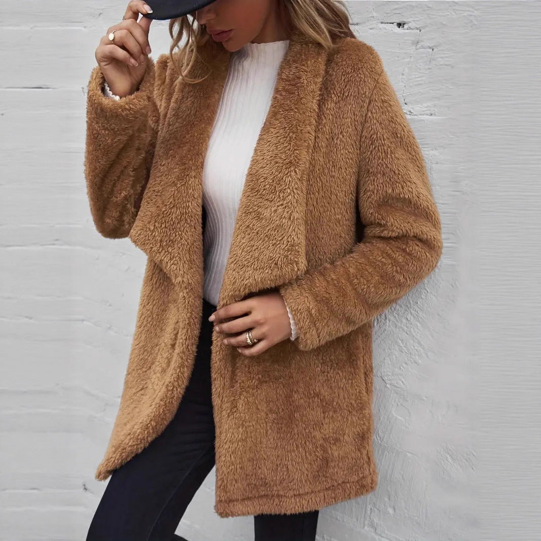 Women's Fluffy Open-Front Coat