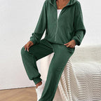 Textured Hoodie and Joggers Set