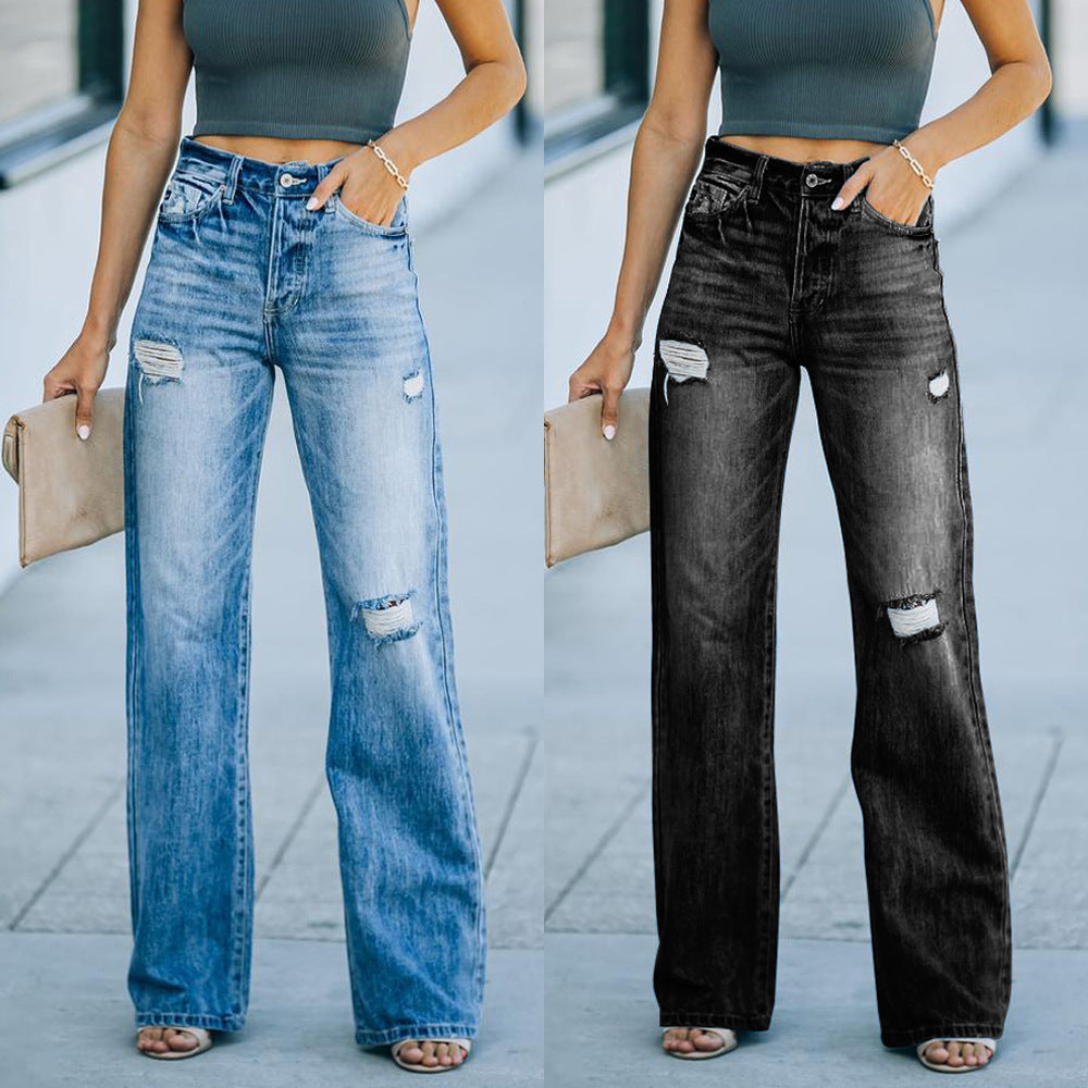 Women's High-Waist Wide-Leg Jeans
