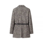 Elegant Wool Blazer Jacket with Waist Belt