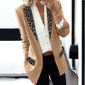 Women's Blazer with Leopard Appliqués