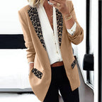 Women's Blazer with Leopard Appliqués