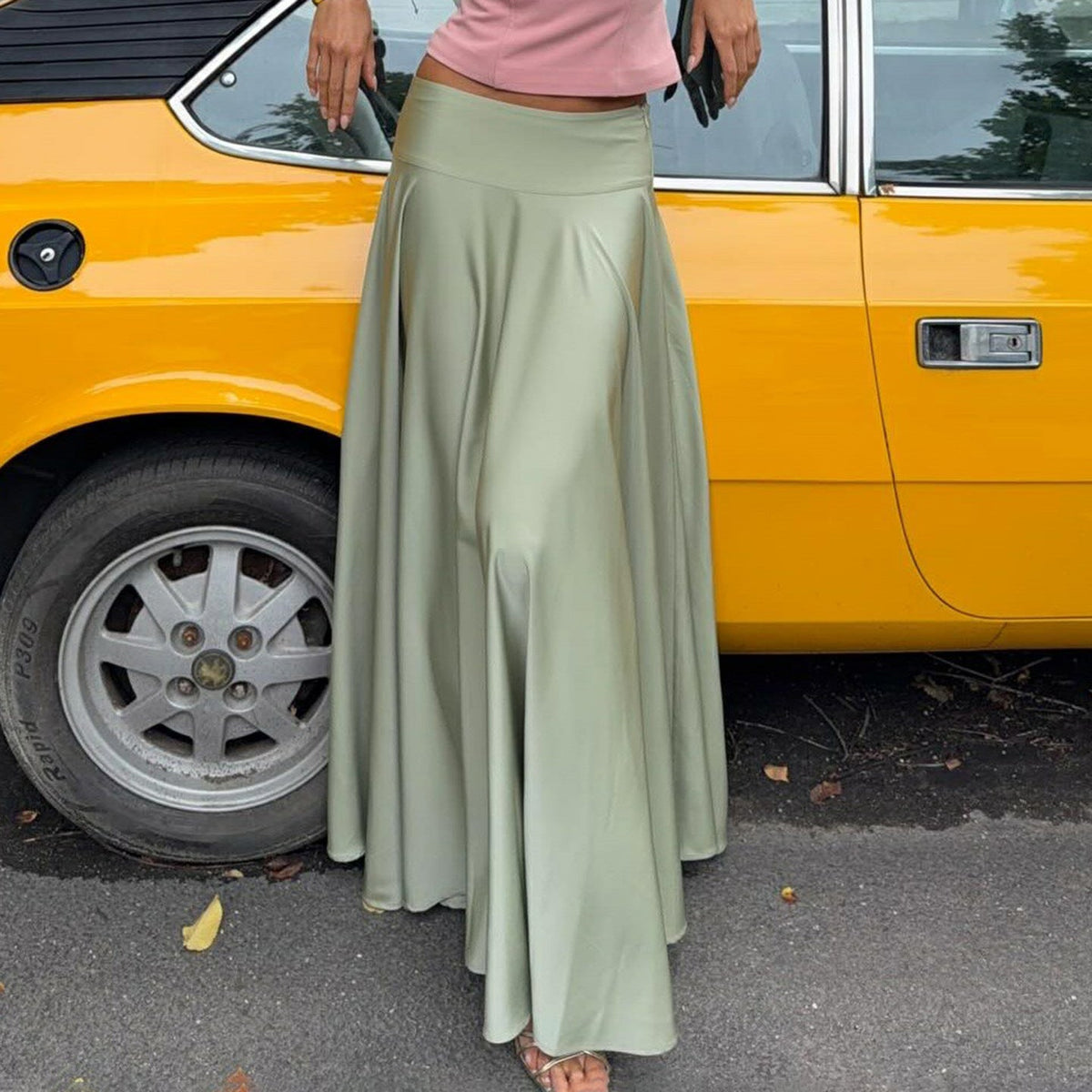 Women's Flowy Maxi Skirt with Elastic Waistband