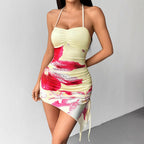Women's Floral Swimsuit with Asymmetrical Cut
