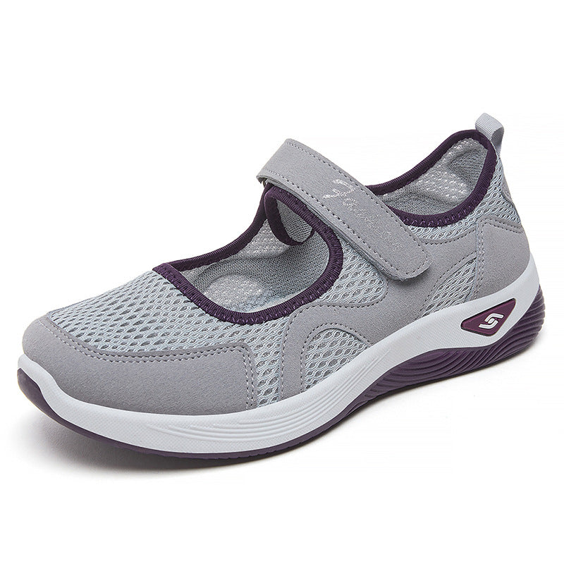 Women's Breathable Casual Shoes with Adjustable Hook-and-Loop Closure