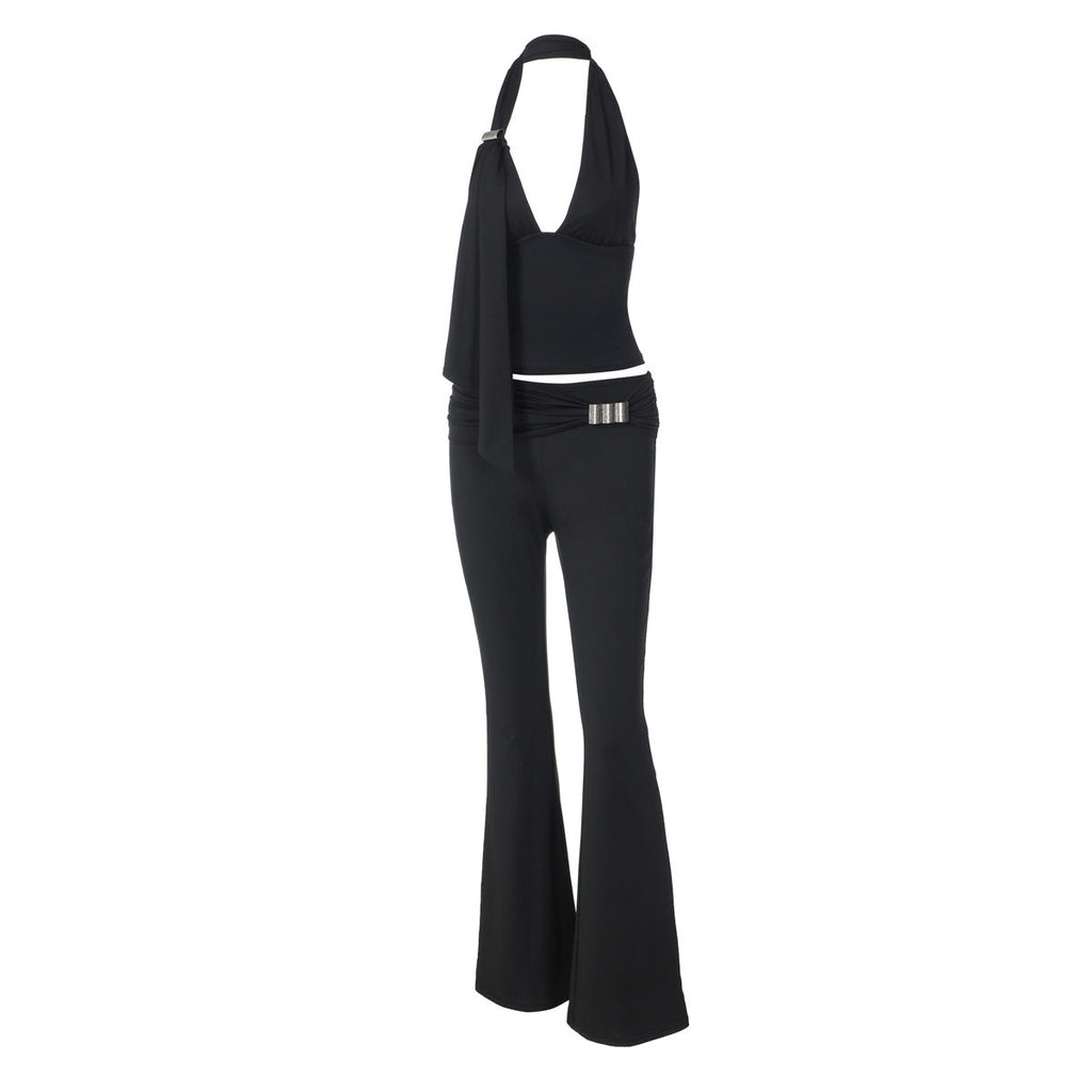 Women's Jumpsuit with Elegant Halter Design and Slim Fit