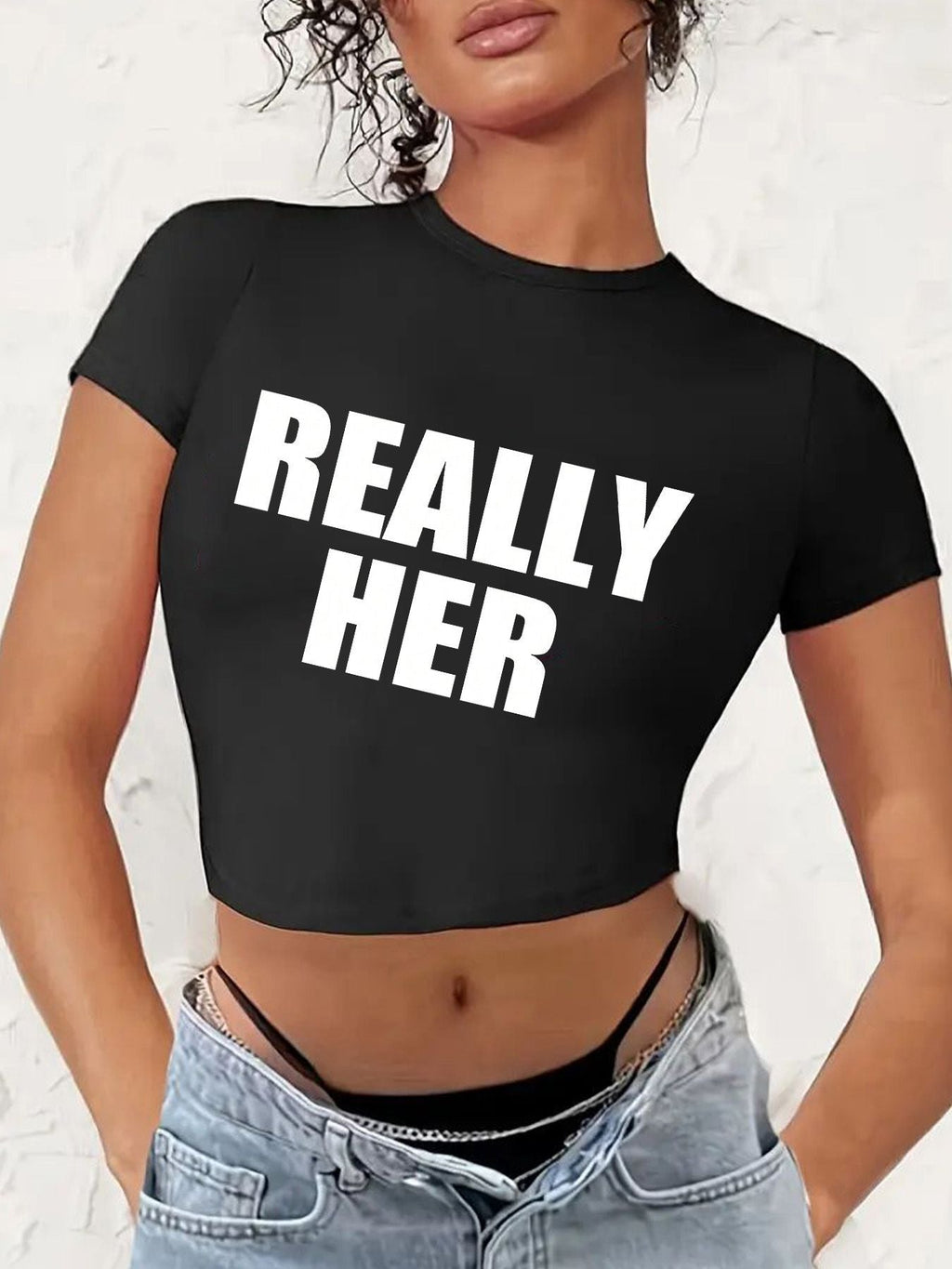 Women's Statement Print Crop T-Shirt