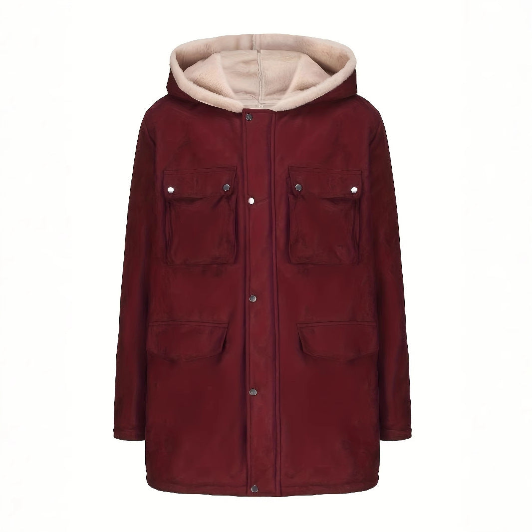 Women's Elegant and Warm Hooded Fleece Jacket