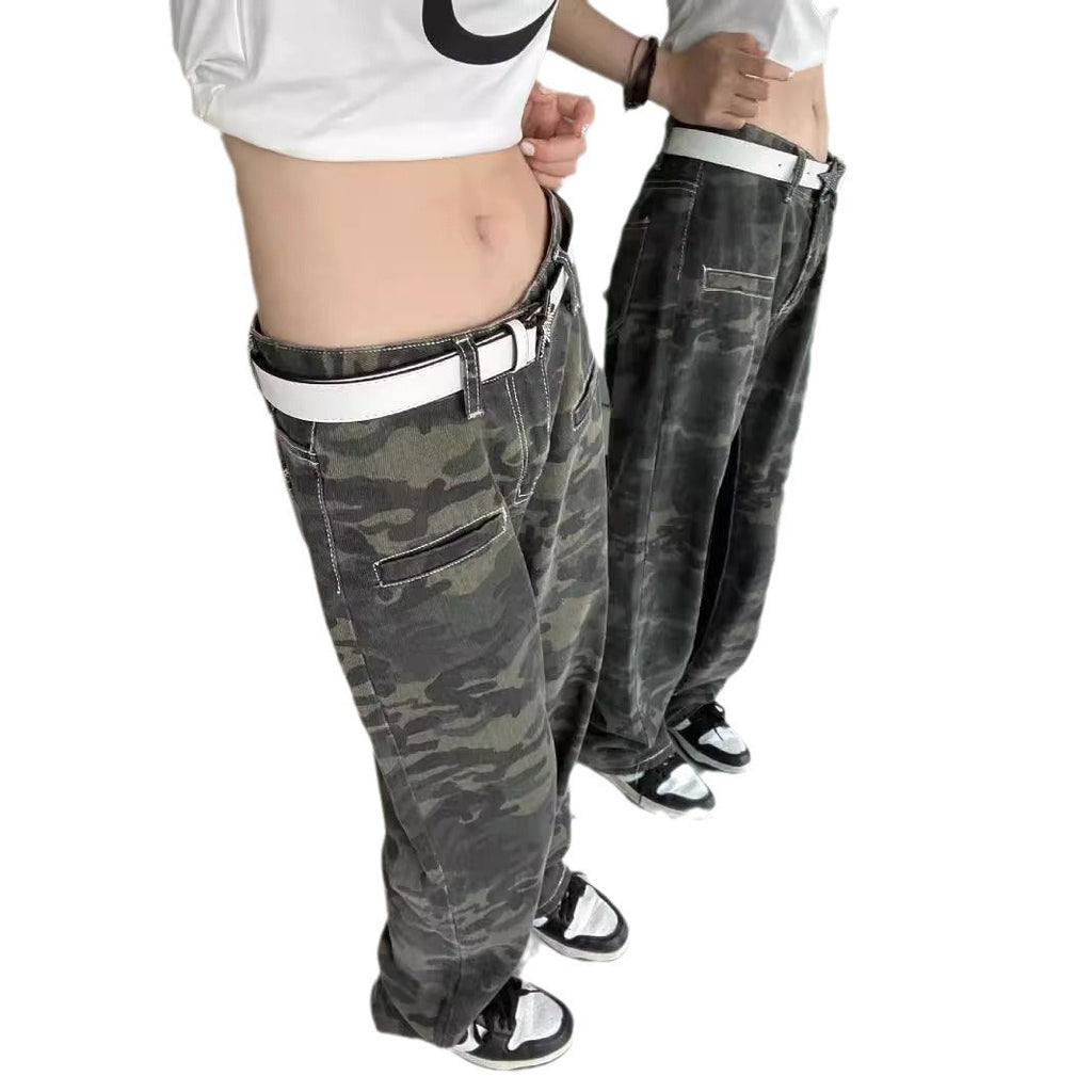Women's Camouflage Wide-Leg Cargo Pants