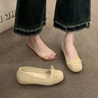 Women's Ballet Flats with Elegant Shine and Fine Bow