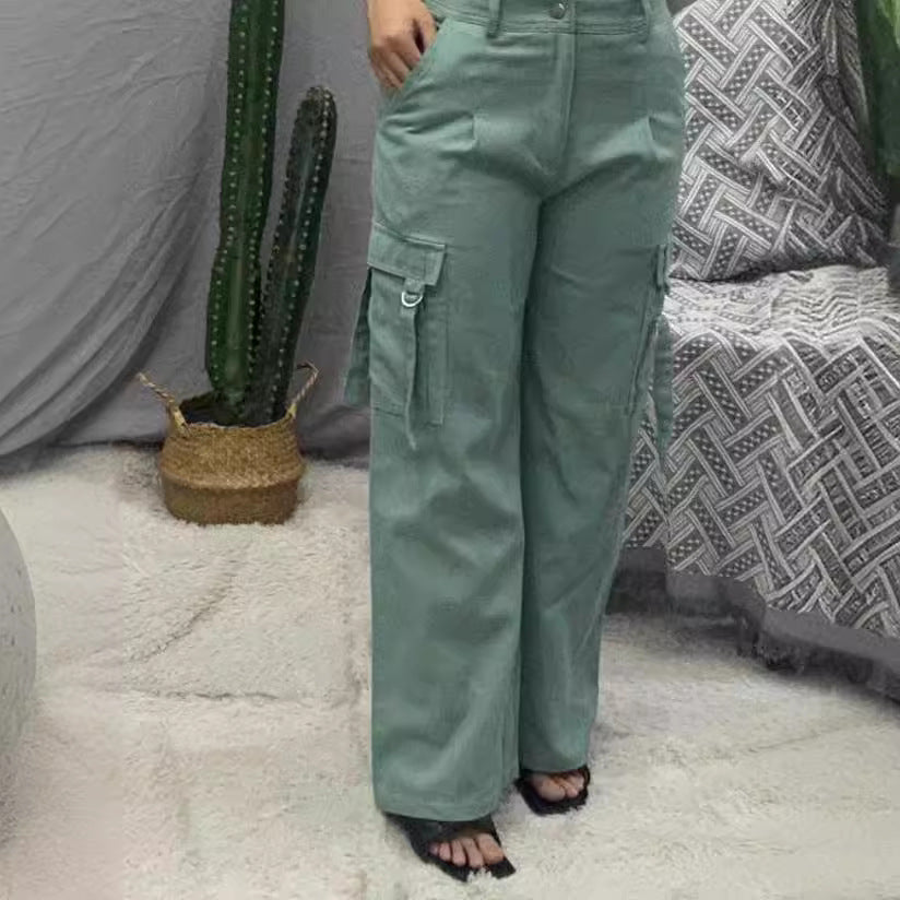 Women's Wide-Leg Cargo Pants with Practical Pockets