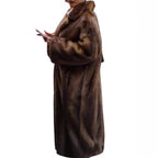 Women's Faux Fur Coat with Classic Lapel