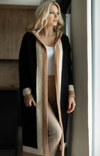 Women's Casual Knit Coat with Pockets and Wide Collar