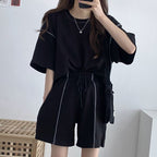 Women's Casual Set with Relaxed Cut and Elastic Waistband
