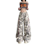 Women's Oversized Cargo Pants with Camouflage Design